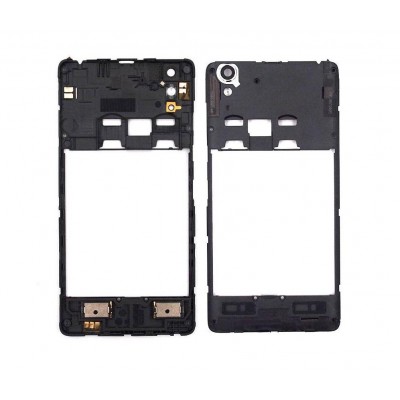 Lcd Frame Middle Chassis For Lenovo A6000 Shot Yellow By - Maxbhi Com