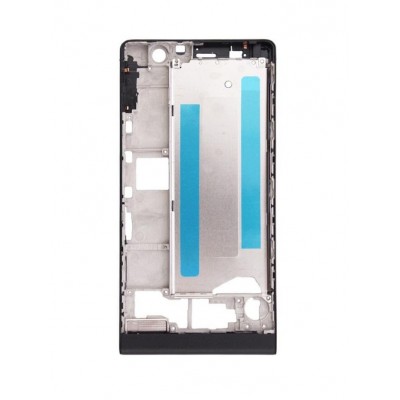 Lcd Frame Middle Chassis For Huawei Ascend P6 With Dual Sim Black By - Maxbhi Com