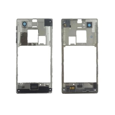 Lcd Frame Middle Chassis For Sony Xperia J St26i Black By - Maxbhi Com