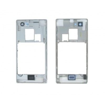 Lcd Frame Middle Chassis For Sony Xperia J St26i White By - Maxbhi Com