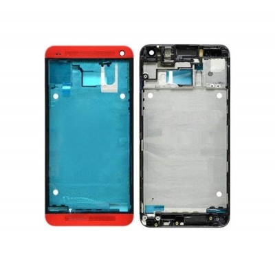 Lcd Frame Middle Chassis For Htc M7 Red By - Maxbhi Com