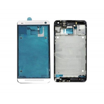 Lcd Frame Middle Chassis For Htc M7 Silver By - Maxbhi Com