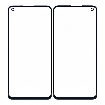 Replacement Front Glass For Realme 7 Black By - Maxbhi Com