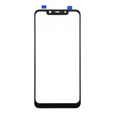 Replacement Front Glass For Xiaomi Pocophone F1 Black By - Maxbhi Com