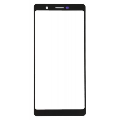 Replacement Front Glass For Nokia 7 Plus Black By - Maxbhi Com