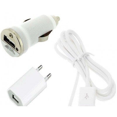 3 in 1 Charging Kit for Micromax A106 Unite 2 with USB Wall Charger, Car Charger & USB Data Cable