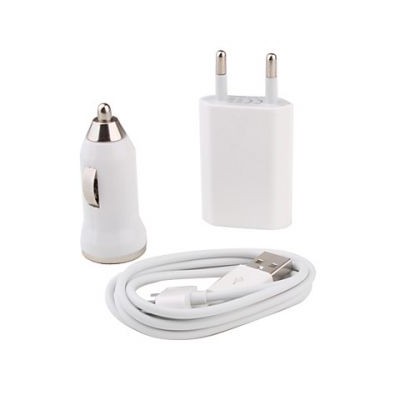 3 in 1 Charging Kit for ZTE Grand X Max Plus with USB Wall Charger, Car Charger & USB Data Cable