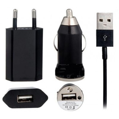 3 in 1 Charging Kit for ZTE Grand X Quad V987 with USB Wall Charger, Car Charger & USB Data Cable