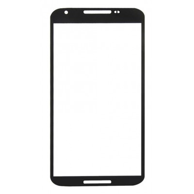 Replacement Front Glass For Google Nexus 6 64gb Black By - Maxbhi Com