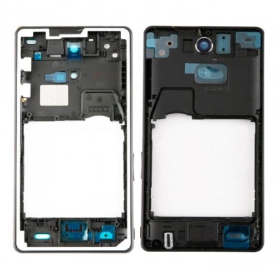 Lcd Frame Middle Chassis For Sony Xperia Zr Black By - Maxbhi Com