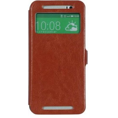 Flip Cover for HTC One (E8) CDMA - Brown