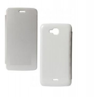 Flip Cover for Micromax A108 Canvas L - White