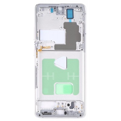 Lcd Frame Middle Chassis For Samsung Galaxy S21 Ultra White By - Maxbhi Com