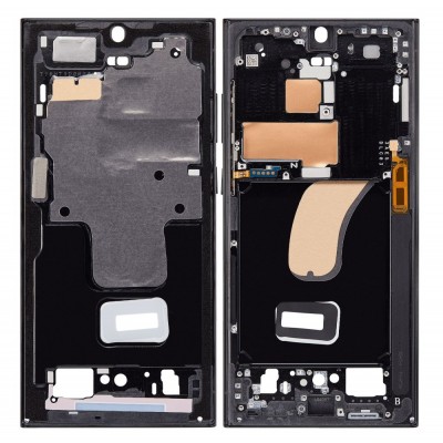 Lcd Frame Middle Chassis For Samsung Galaxy S23 Ultra Black By - Maxbhi Com