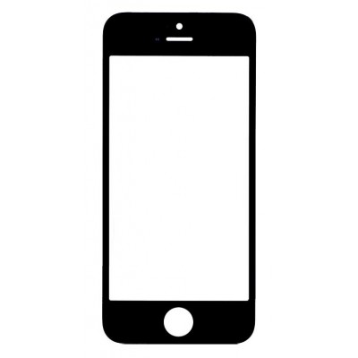 Replacement Front Glass For Apple Iphone 5 Black By - Maxbhi Com
