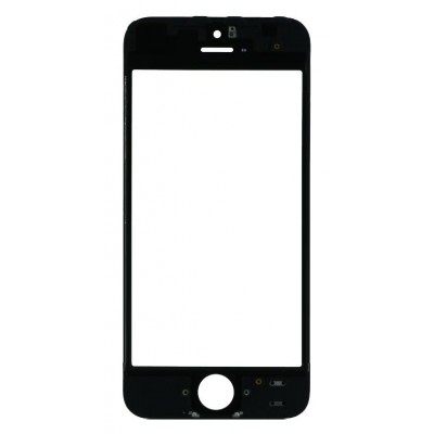Replacement Front Glass For Apple Iphone 5 Black By - Maxbhi Com