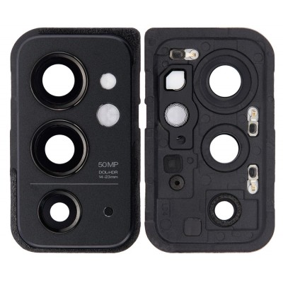 Camera Lens Glass With Frame For Oneplus 9rt 5g Black By - Maxbhi Com