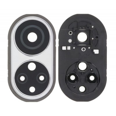 Camera Lens Glass With Frame For Honor X7 Silver By - Maxbhi Com