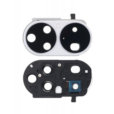 Camera Lens Glass With Frame For Huawei P50 Pro White By - Maxbhi Com