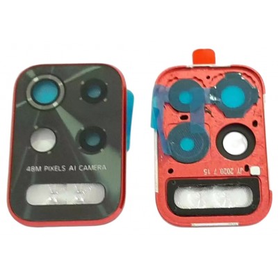 Camera Lens Glass With Frame For Lg K52 Red By - Maxbhi Com