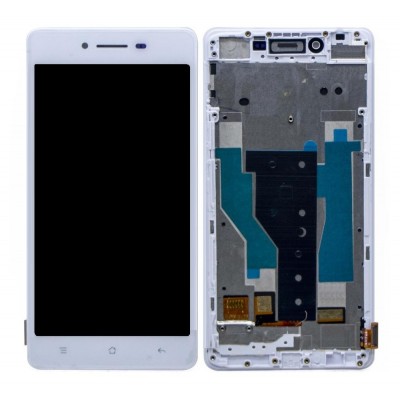 Lcd With Touch Screen For Oppo R7 White By - Maxbhi Com