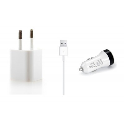 3 in 1 Charging Kit for Micromax X118 with Wall Charger, Car Charger & USB Data Cable - Maxbhi.com