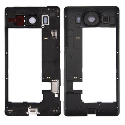 Middle Frame Ring Only For Microsoft Lumia 950 Dual Sim Black By - Maxbhi Com
