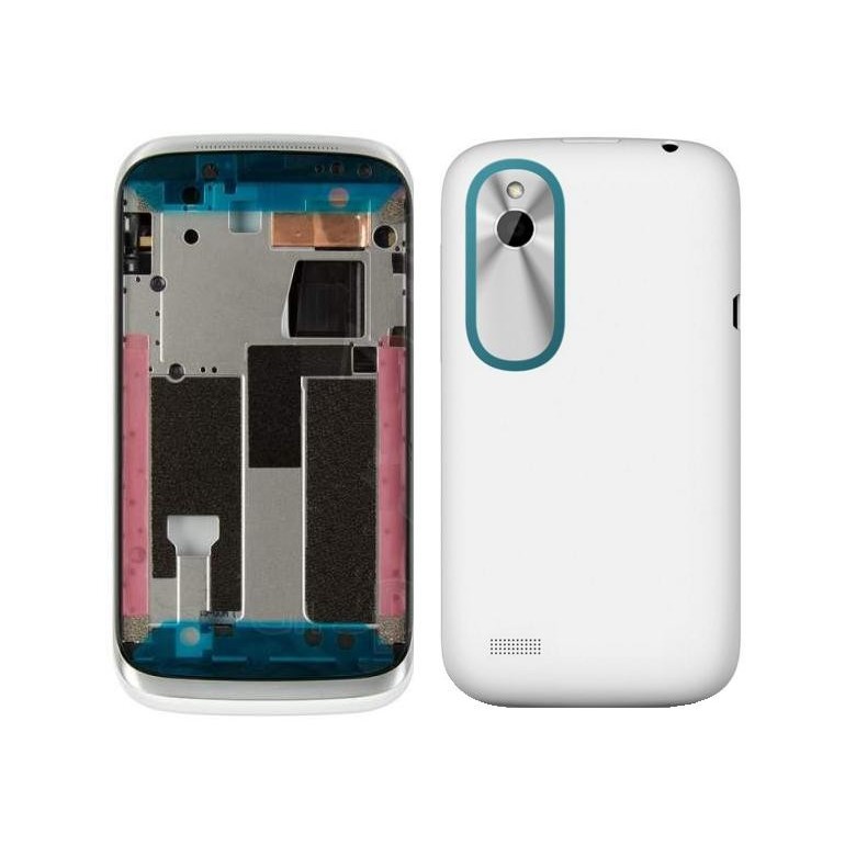full body housing for htc desire v t328w white with blue bottom part