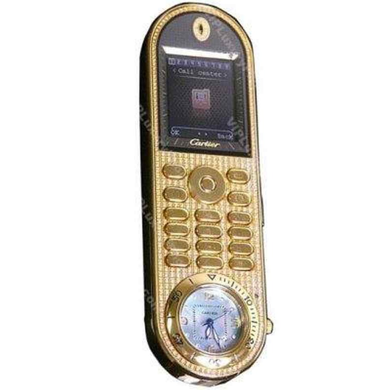 Cartier Gold Clock Mobile Cell Phone 