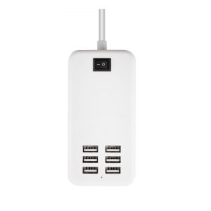 6 Port Multi USB HighQ Fast Charger for Micromax A120 Canvas 2 Colors