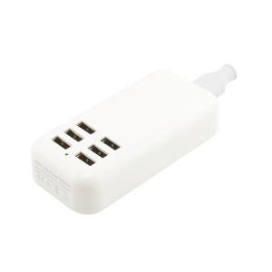 6 Port Multi USB HighQ Fast Charger for Micromax A120 Canvas 2 Colors