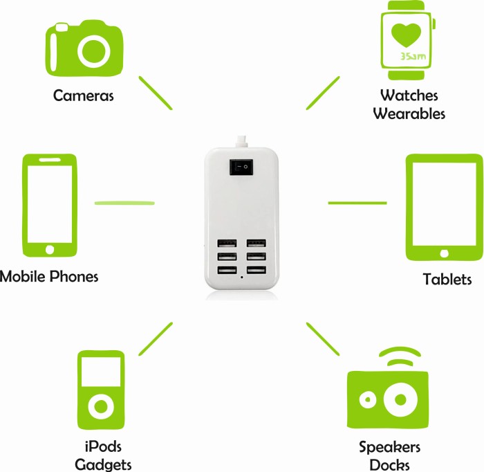 6 Port Multi USB HighQ Fast Charger for Vivo Y21L